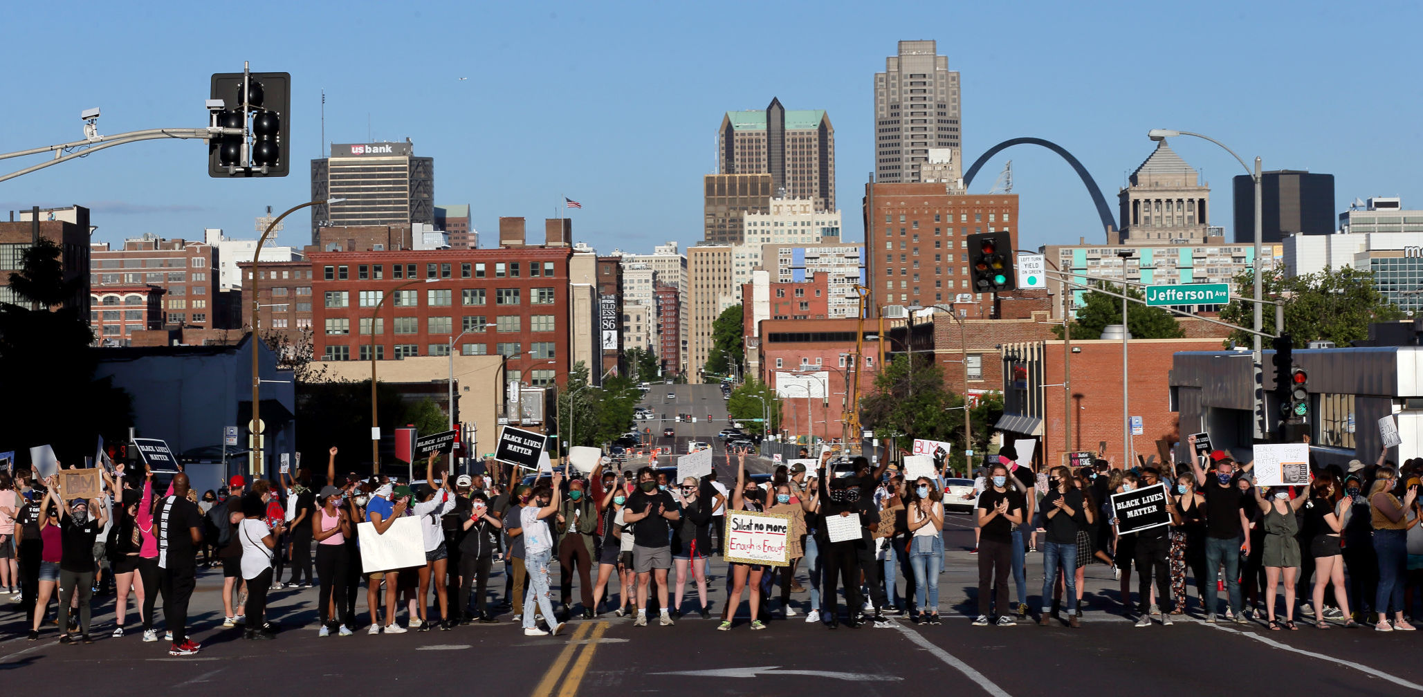 Protesters march St. Louis streets in solidarity with Minneapolis